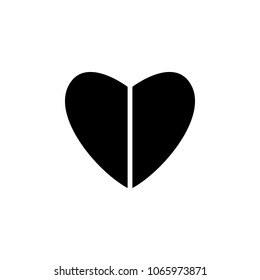 divided heart icon. Element of simple icon for websites, web design, mobile app, info graphics. Signs and symbols collection icon for design and development on white background