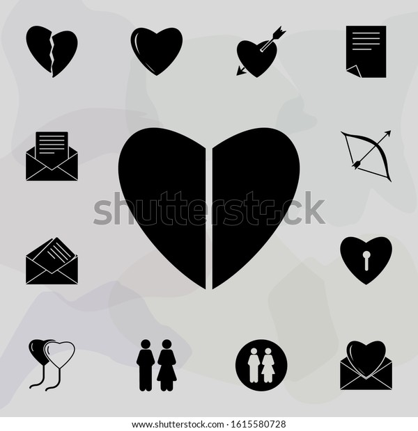 Divided heart icon. Web icons universal set for\
web and mobile