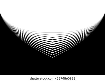 Divided into black and white Striped vector background made of thin lines. Vector pattern of lines in retro style. Transition.