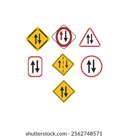 Divided road warning vector design .