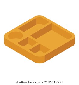 Divided serving tray icon isometric vector. Snacks food holder. Banquet aperitif platter