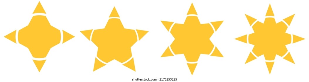 Siluetas divididas en forma de estrella. Espuma, brillo, elemento brillante