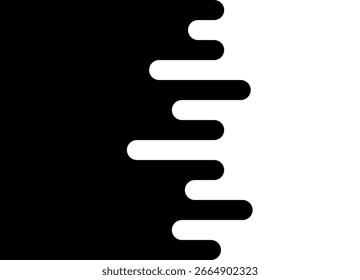 Fundo vetorial dividido de linhas grossas com extremidades arredondadas. Elemento de design de linhas. Fundo Vetor preto e branco para capas, embalagem, publicidade, vídeo.