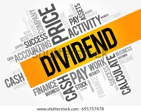 Dividend - distribution of profits by a corporation to its shareholders, word cloud concept background