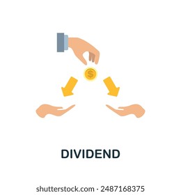 Dividend flat icon. Colored sign from stock market collection. Creative Dividend icon illustration for web design, infographics and more