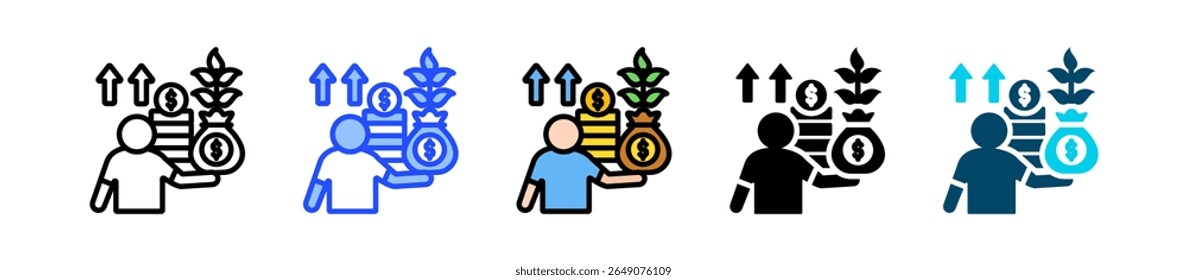 Dividend Icon Collection With Multiple Styles