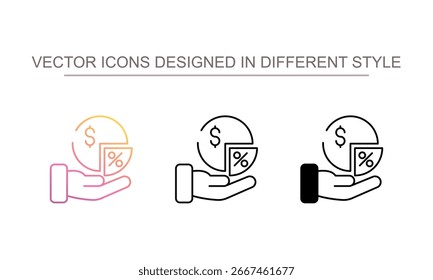Diseño de icono de dividendo con fondo blanco