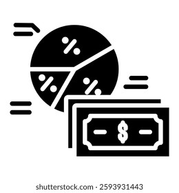 Dividend Icon in Glyph Style. Simple Vector Design. Simple Vector Glyph Icon