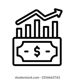 dividend icon line vector illustration on white background.