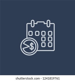 Dividend icon. Dividend linear design concept from Dividend collection. Simple element vector illustration on dark blue background.