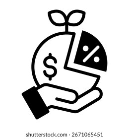 Dividend Icon Mixed Style Vector Illustration