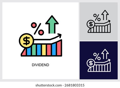 Ícone de dividendo Ilustração de vetor de estilo múltiplo