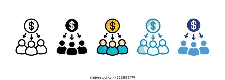 Dividend Icon Set Multiple Style Collection