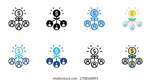 Conjunto de iconos de dividendo colección de Vector de estilo múltiple 
