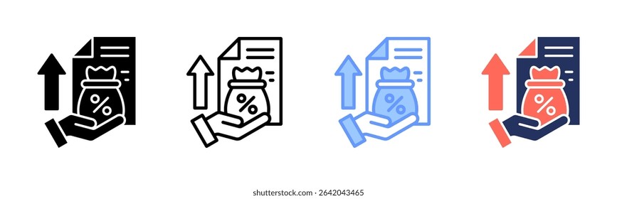 Dividend icon sheet multiple style collection