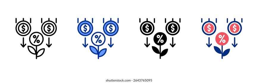 Dividend icon sheet multiple style collection
