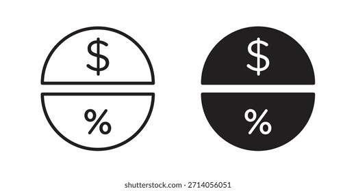 Dividend icon silhouette vector designs. Editable Strokes