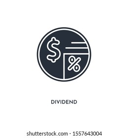 dividend icon. simple element illustration. isolated trendy filled dividend icon on white background. can be used for web, mobile, ui.