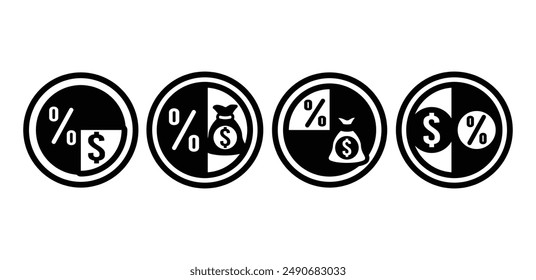 dividend icon vector design symbol element black white color illustration collection isolated