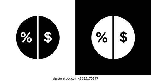Dividend icon Vector in flat style. Collection silhouettes