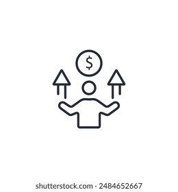 Dividend icon. vector.Editable stroke.linear style sign for use web design,logo.Symbol illustration.