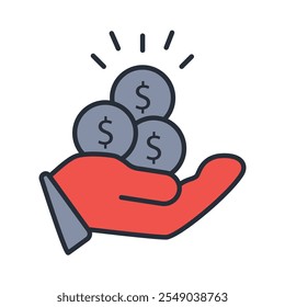 Dividend icon. vector.Editable stroke.linear style sign for use web design,logo.Symbol illustration.