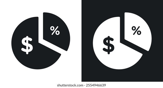 Dividend icons in solid black and white colors