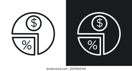 Dividend icons. vector set in black colors