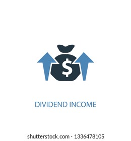 dividend income concept 2 colored icon. Simple blue element illustration. dividend income concept symbol design. Can be used for web and mobile UI/UX