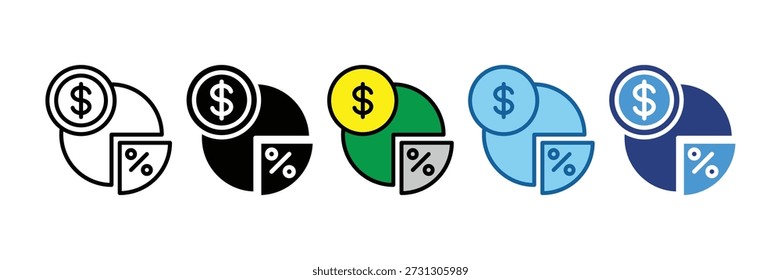 Dividend Income Icon Set Multiple Style Collection