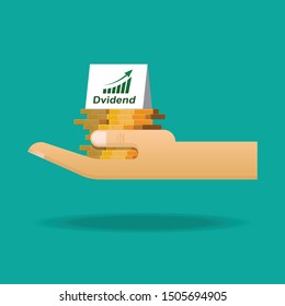 Dividend money on hand,Dividend income concept.