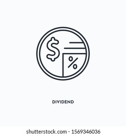 Dividend outline icon. Simple linear element illustration. Isolated line Dividend icon on white background. Thin stroke sign can be used for web, mobile and UI.