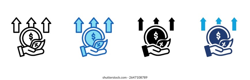 Icono de Pago de dividendo Ilustración vectorial de estilo múltiple