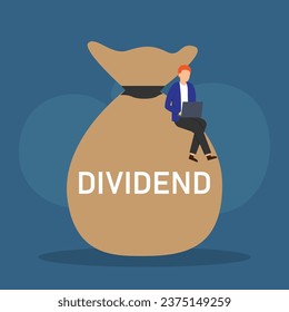 Rendimiento de la inversión en acciones de dividendos 2d concepto de ilustración vectorial para banner, sitio web, página de aterrizaje, volante, etc