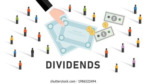 Dividend stock market company profit share to stakeholder investor earning