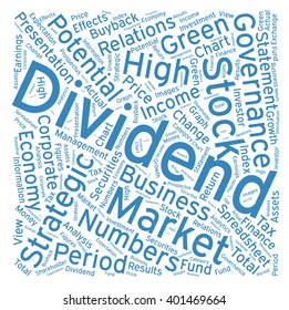 Dividend ,Word cloud art  background