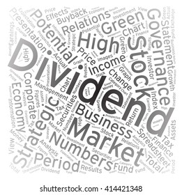 Dividend, Word cloud art background