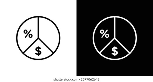 Dividend yield icon Black and White Vector Graphic