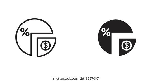 Dividendenrendite Symbol Design Illustrationen. Bearbeitbare Websymbole