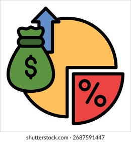 Dividend Yield-Symbolelement für Design