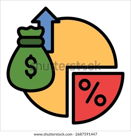 Dividend Yield Icon Element For Design