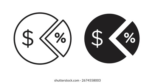 Icono de rendimiento de dividendo en estilo de moda plano y forro para diseños de ui App