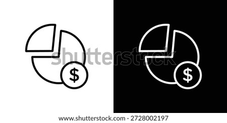 Dividend yield icon. Isolated object on a black and white background.