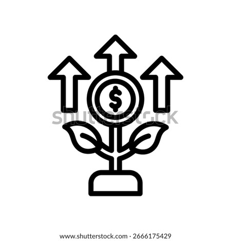 Dividend Yield Icon Outline Vector Illustration