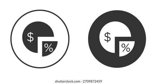 Dividend yield icon signs pack. Vector symbols for graphic designs