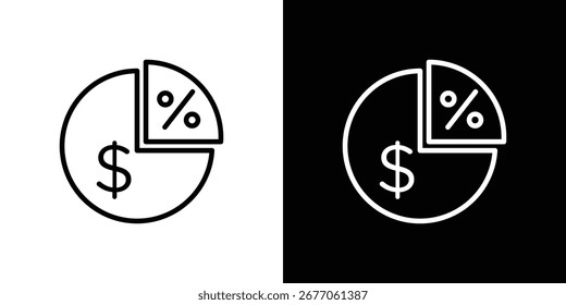 Ícone de rendimento de dividendos. Linha fina simples, vetores de contorno