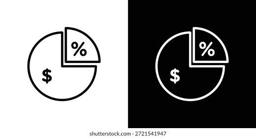 Icono de rendimiento de dividendo en estilo lineal delgado de trazo de moda.