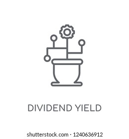 Dividend yield linear icon. Modern outline Dividend yield logo concept on white background from business collection. Suitable for use on web apps, mobile apps and print media.