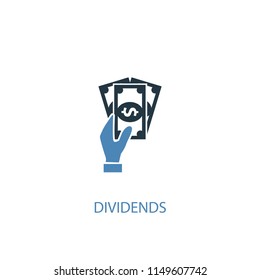 Dividends concept 2 colored icon. Simple blue element illustration. Dividends concept symbol design from accounting set. Can be used for web and mobile UI/UX