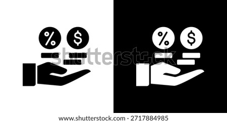 Dividends icon black and white filled.